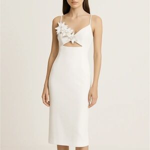 JW PEI White Floral Midi Dress